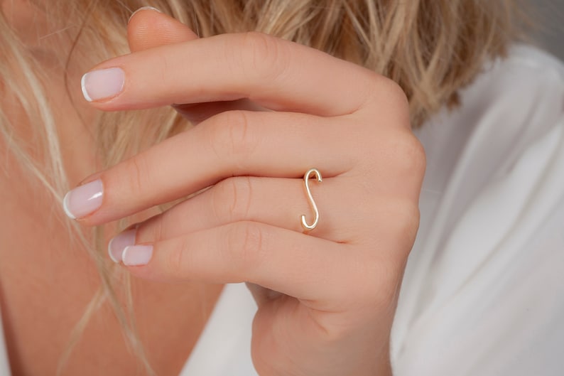 Handmade Women Ring Unique Gold Plated Ring Dainty Symbol Ring Minimalist Rose Gold Ring Delicate Sign Ring Elegant Ring Gift for Her