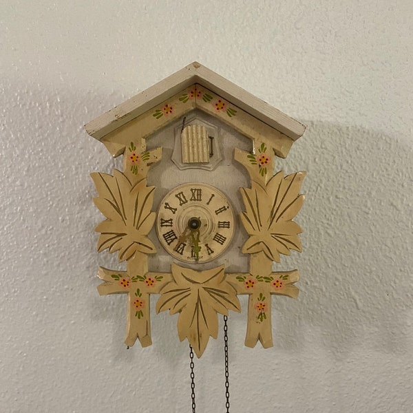 Vintage Wood Cuckoo Clock German Made Wooden Clock Hubert Kerr