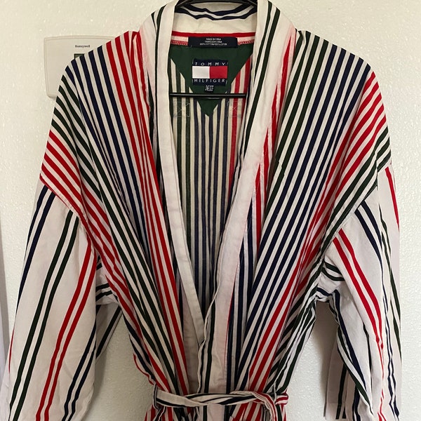 Vintage Tommy Hilfiger Robe Striped Color Block Robe 1990's