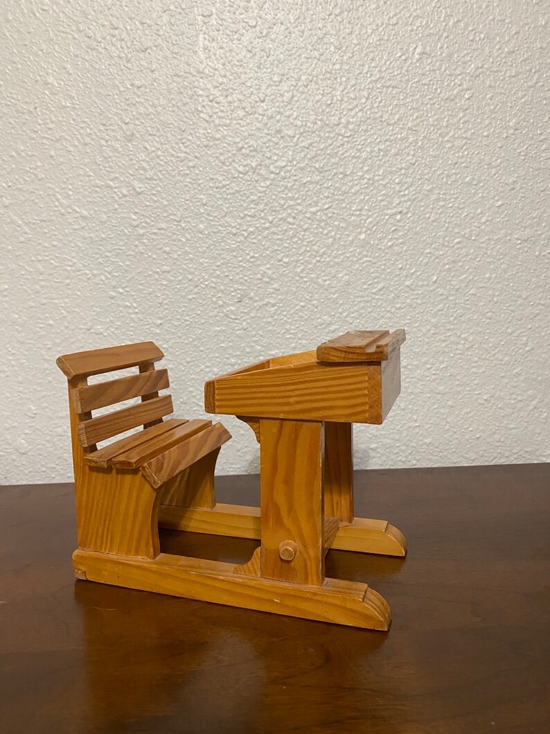 Vintage Wooden Doll School Desk Montessori Barbie Furniture Etsy