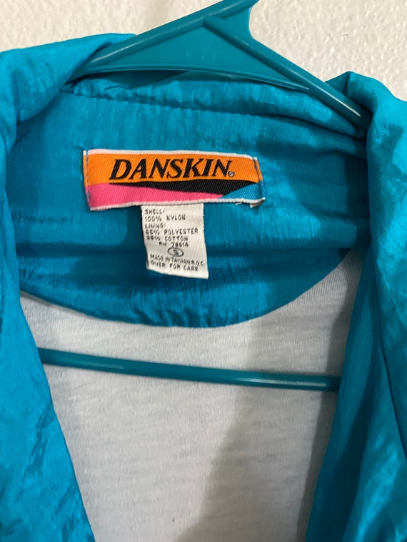 Vintage 1980s Windbreaker Jacket Teal Blue Daskin… - image 5