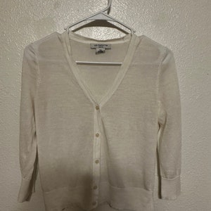 Vintage Y2K knit cardigan white sweater