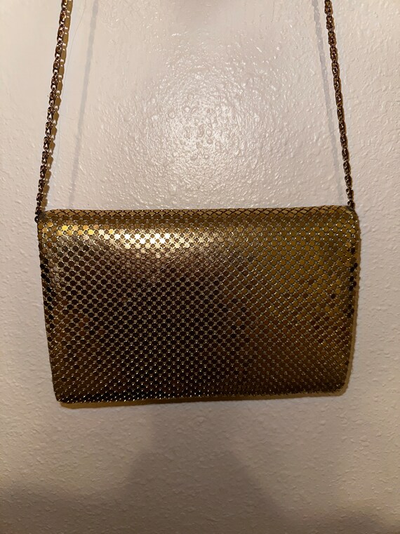 Vintage Gold Evening Bag Metal Mesh Purse Clutch - image 5