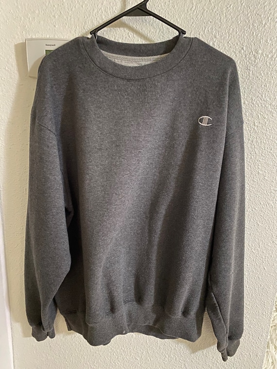 Vintage Gray Champion Sweatshirt Fleece  Pullover 