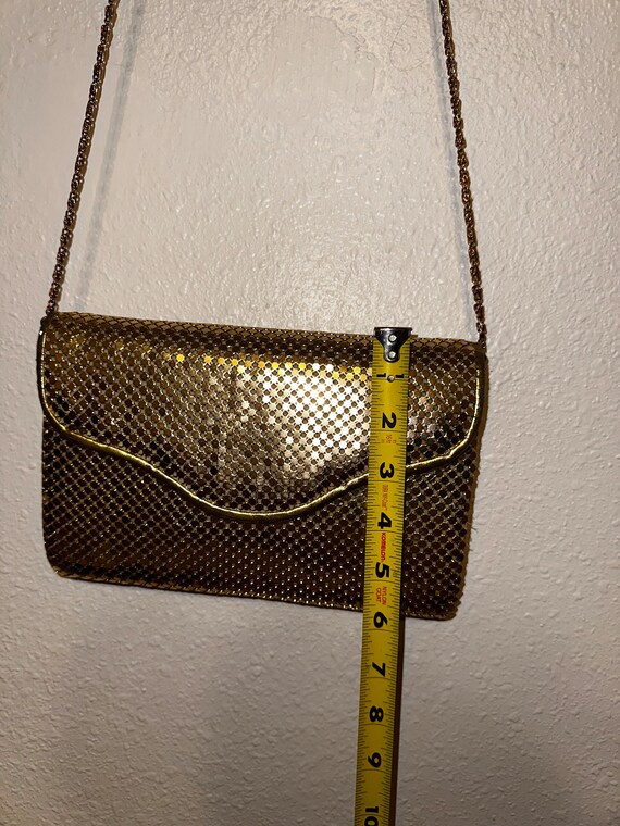 Vintage Gold Evening Bag Metal Mesh Purse Clutch - image 7