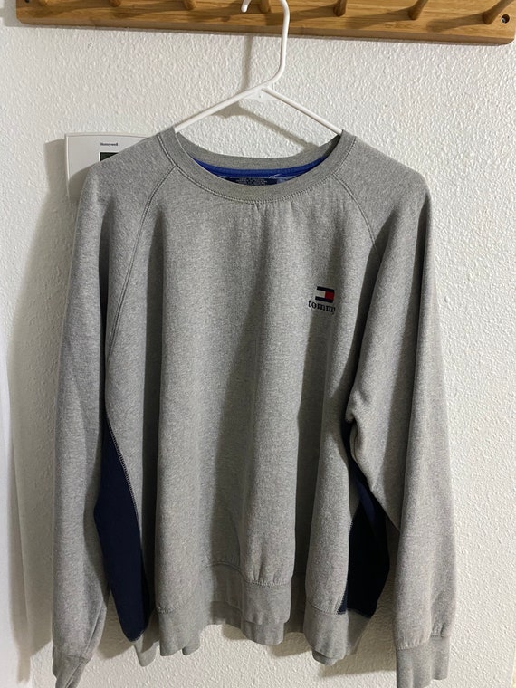Vintage Tommy Hilfiger Pull Over  Gray Sweater 19… - image 1