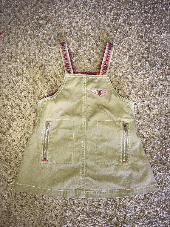 Vintage girls khaki Tommy Hilfiger toddler overal… - image 1