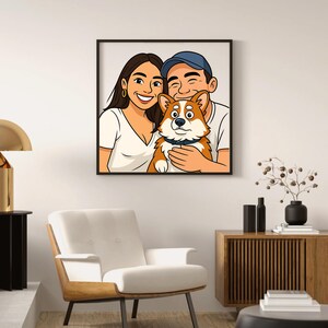 Custom Pet Cartoon Portrait – Cute Caricature from Your Photo, Personalized Dog or Cat Illustration (Digital File)