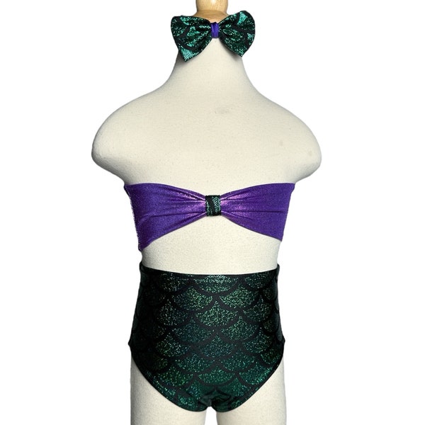 Mermaid Two Piece Cut Out Bandeau Swimwear