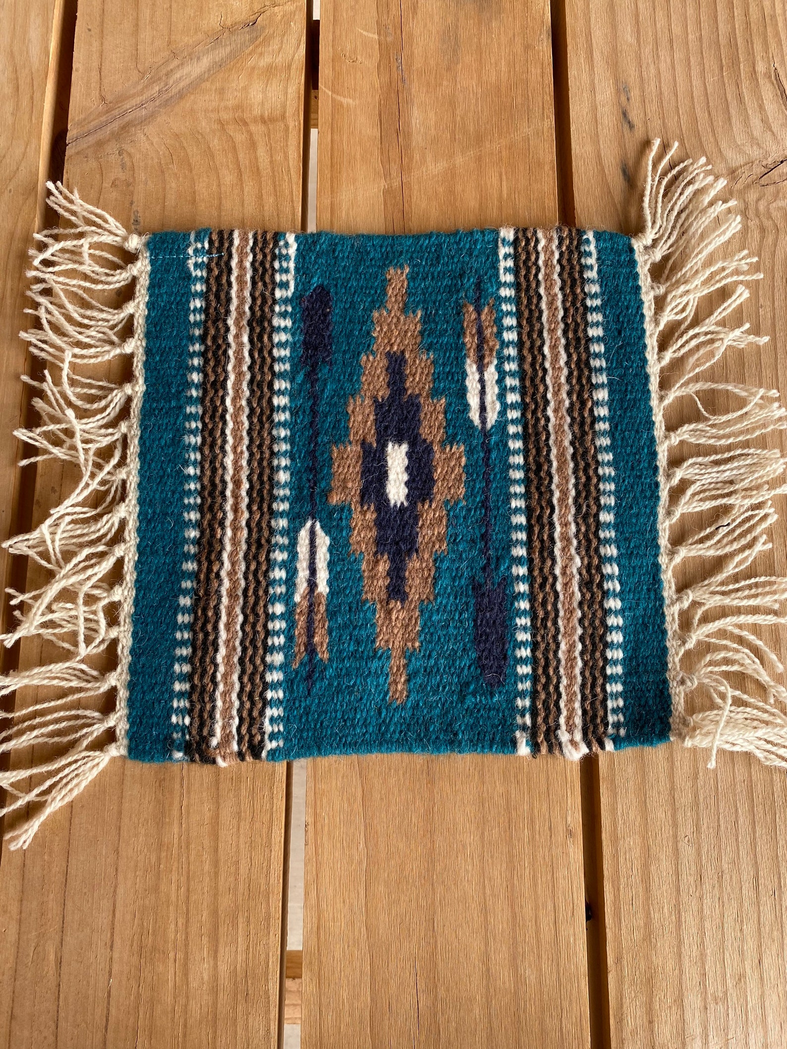 Southwest Handwoven 10x10 Wool Table Mat Etsy