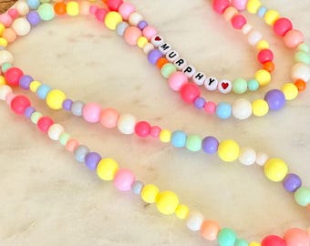 Personalized Colorful Beaded Lanyard, Acrylic Beaded Lanyard, Teacher Lanyard, Nurse Lanyard, Gift for Her