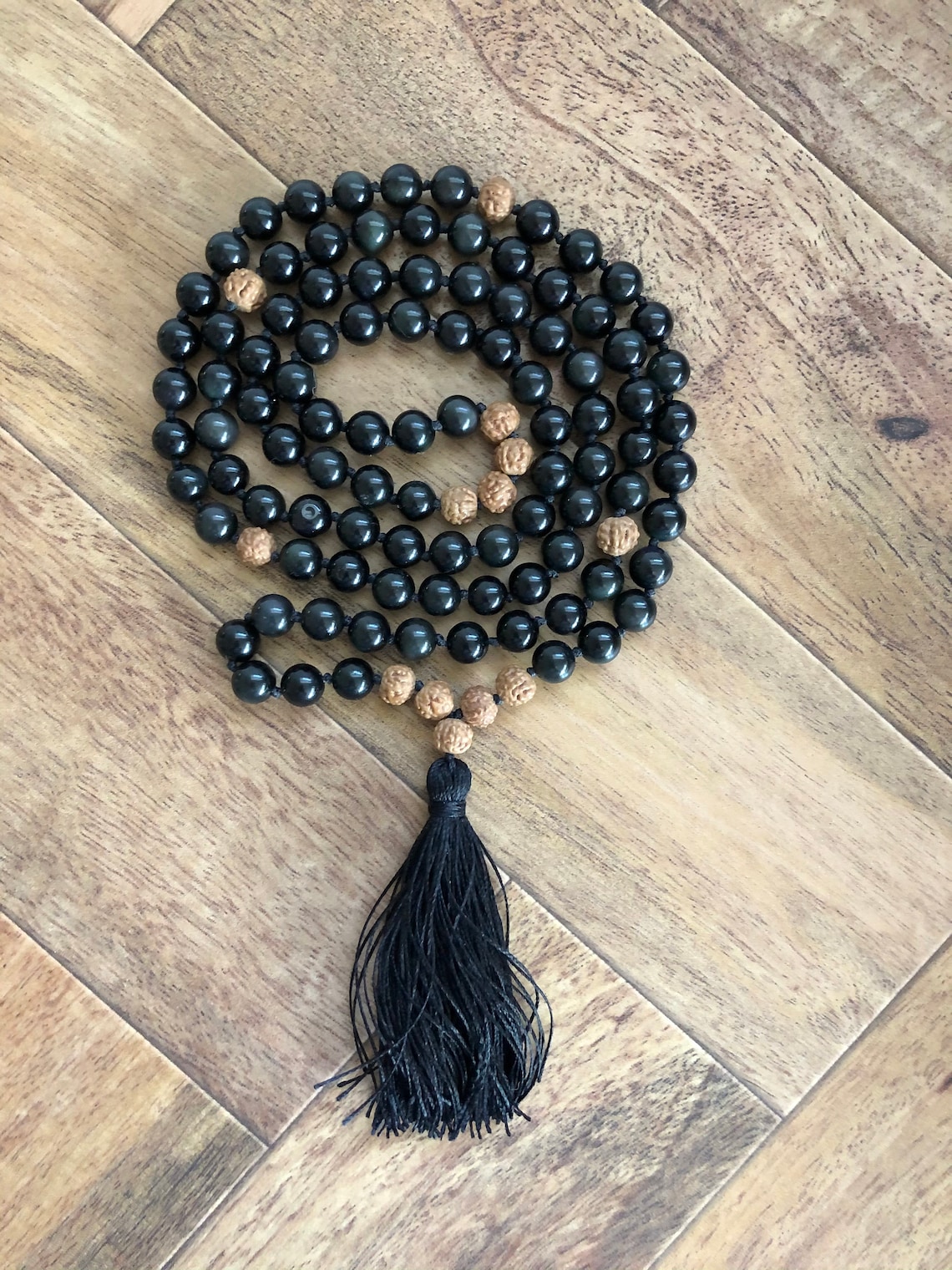 Protection Obsidian Mala 108 Bead Necklace Gift for Her Etsy