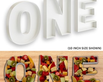 ONE Charcuterie Tray Set – 8&quot;, 10&quot;, 12&quot; or 16&quot; (LARGE) Fillable Letters for First Birthday, Smash Cake, Baby Party, Dessert Table Decor