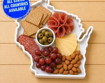 Wisconsin Charcuterie Display Tray Serving Plate Washable Reusable