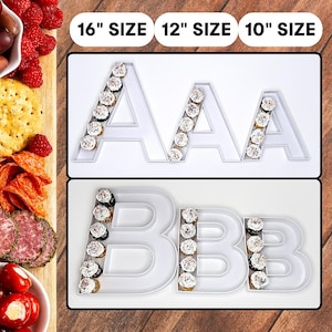 Reusable 10&quot; 12&quot; or 16&quot; Large Charcuterie Numbers & Letters – Baby Shower, Birthday, Anniversary, Party Decor, Dessert Food Display Trays