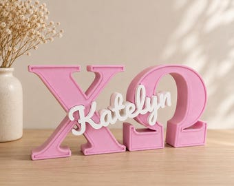 Personalized Sorority Name Sign | Custom Greek Life Decor | Big Little Bid Day Gift | Dorm Room Decor | Rush Week Gift | Greek Letters