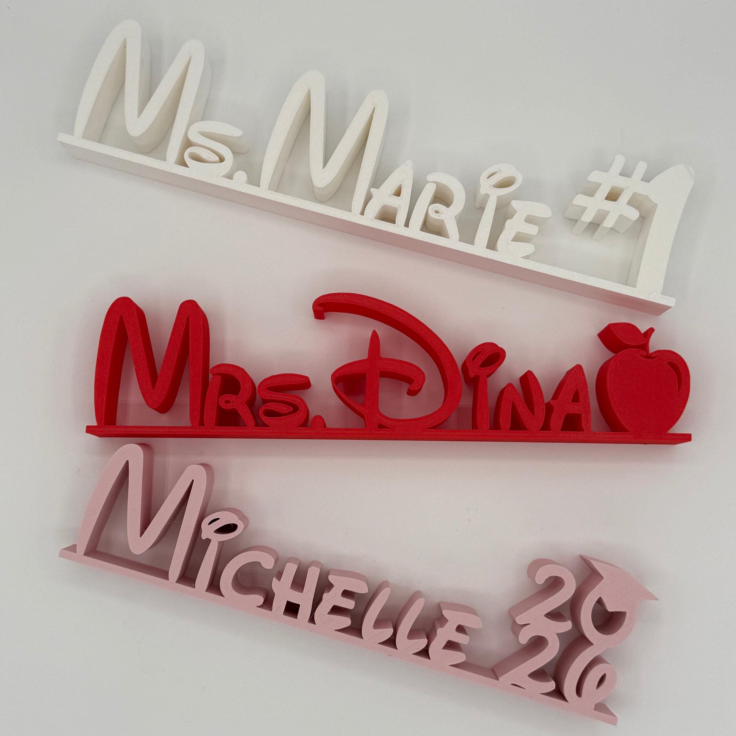 Personalized Desk Name Plate with Icon Custom Teacher Gift
