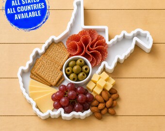 West Virginia Charcuterie Display Tray Serving Plate Washable Reusable