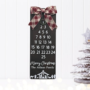 Rustic Christmas Decor, Christmas countdown wood sign, Christmas decor, Advent calendar, Farmhouse Christmas countdown sign, Days until