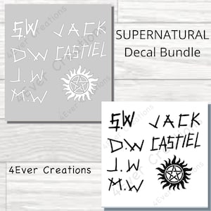 Supernatural decal, Supernatural decor, Winchester brothers, Winchester initials, supernatural initials, Sam Winchester, Dean Winchester