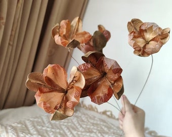 2/5dried flower branches，natural Three-petaled flower，flower arrangement，vase filling，home decoration，wedding flower decor，