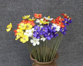 4 color Handmade flower，white  flower bunch，ecofriendly flowers bunch，flower arrangement，flower for vase，wedding flower decor，home decor