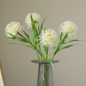 faux protea flower，realstic Leucospermum stem，DIY floral supply，artificial plant for vase ，flower arrangement，home decor，wedding flowerdecor