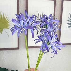 artificial spider lily stems,fake pink/purple spider lily,preserved flower for vase,floral arrangement,home/weeding flower  decor