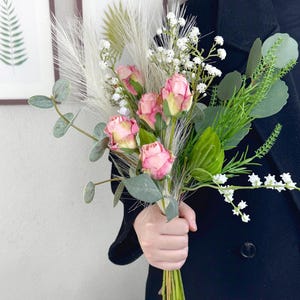 artificial flower bouquet，faux rose bouquet，bridesmaid bouquet，flower arrangement bouquet，DIY floral bouquet，home decor，gift for her