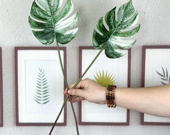 2/5 nep Monstera-stelen, realistische kunstmatige Monstera-bladeren, takken tropisch plantendecor, kunstmatige plant voor vaas, woondecoratie, trouwplant