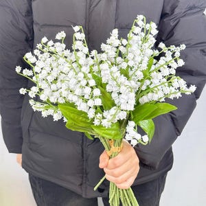 artificial Lily of the valley bundle,plastic small bell flowers,holiday hosting/home/weeding decoration, flower for vase filling
