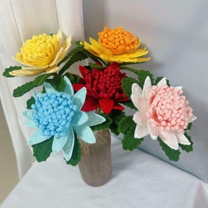 finished crochet protea flower，artificial protea king flower，centerpiece，vase filling，crochet flower，home decor，handmade gift for frineds