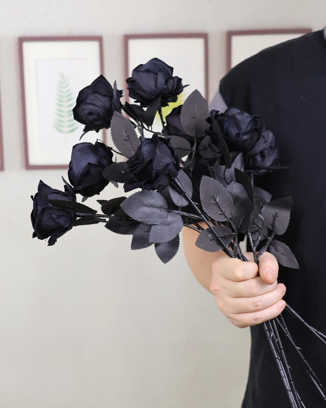 Artificial Black Rose Flower,fake Rose Flower,real Touch Flower,dark ...