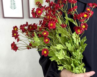 künstliche Gänseblümchen-Blumenstiele, künstliche Seiden-Gänseblümchen-Zweige, Blumen für Vasenfüller, DIY-Blumenarrangement, Hochzeitsdekor