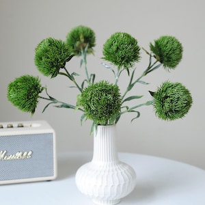 real touch dianthus stem，artificial green ball flower，artificial plant for vase，centerpiece decor，DIY floral，home decor，garden flower decor