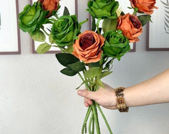 faux silk rose stems，artificial rose for vase filler，DIY flower arrangement，home wedding decor