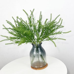artificial sage stems,faux green grass bunch,fake plant arrangement,Realistic grass bunches，vase filling,office/home/weeding plant decor