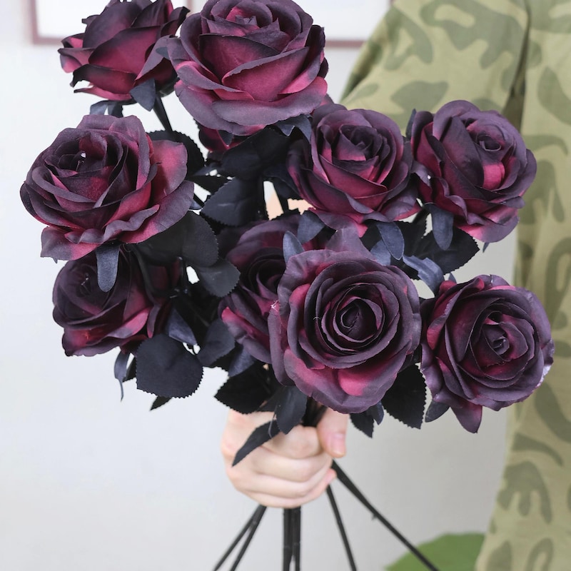 Fake Black Rose Flower - Etsy