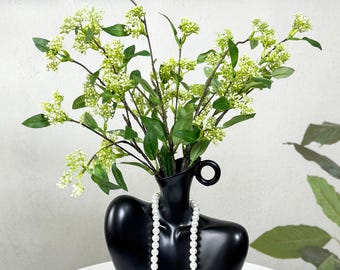 Rami di fiori artificiali verdi, 53 cm, piante artificiali per riempire vasi, composizioni floreali fai da te, decorazioni per la casa, decorazioni per archi nuziali