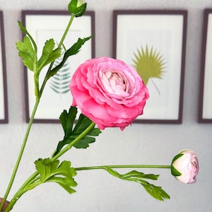 real touch faux Ranunculus ，18“artificial Ranunculus flower，flower arrangement，vase filler，DIY wedding bouquet，home decor