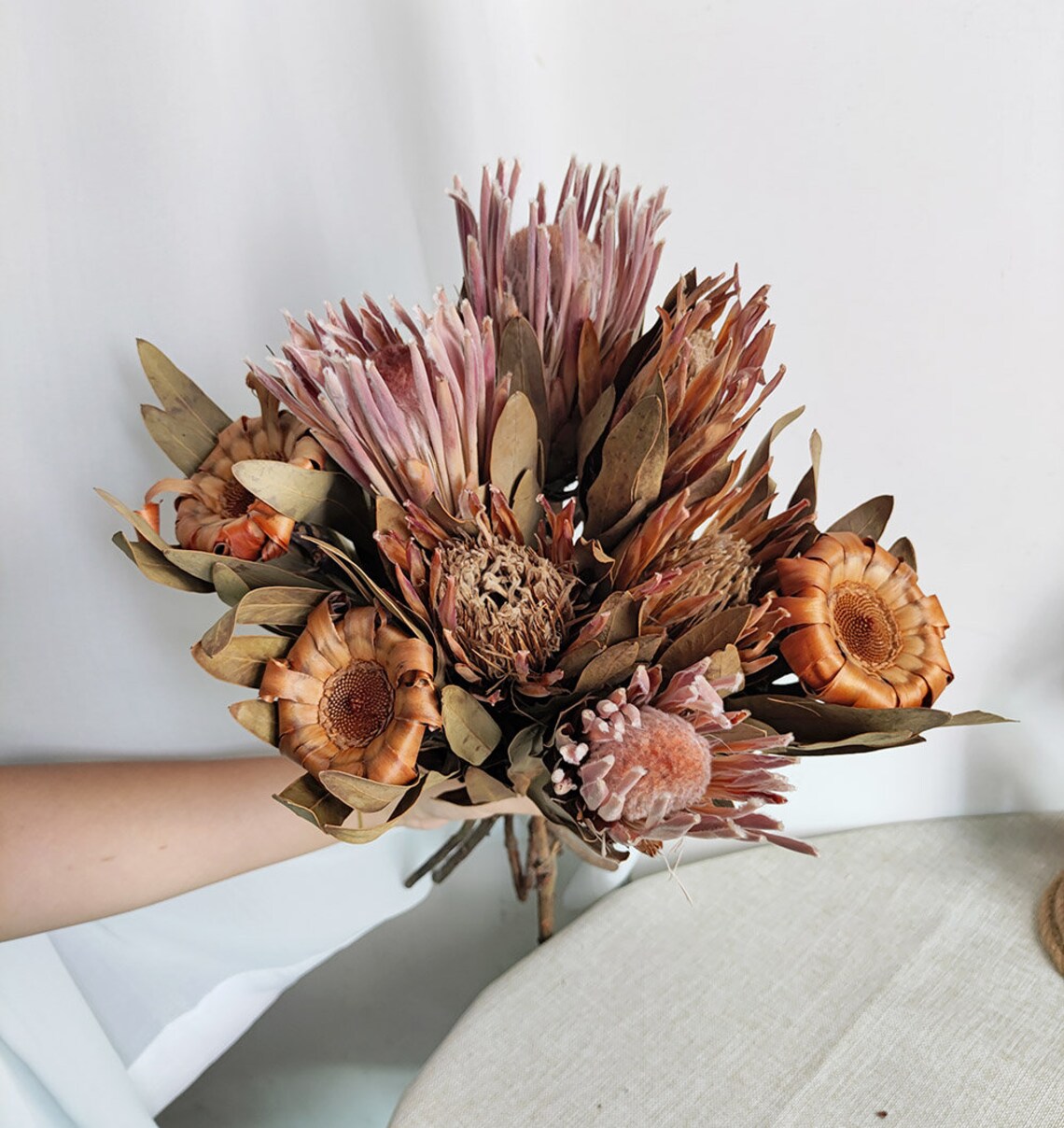 3 Type Natural Protea Flowerdried Protea Stemsdry Flower Etsy