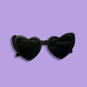 Black Heart Bat Goth Sunglasses, Gothabilly Gifts for Alternative Girl, Gothic, Grunge, Punk eyewear