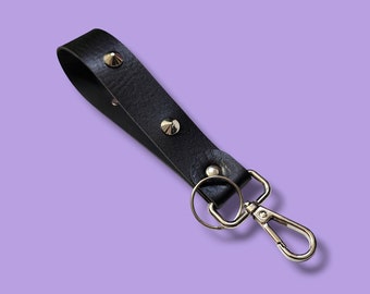 Spiked Wristlet / Bracelet Alternative Style Goth Keychain, Spooky Gothic Gifts for Alt Girl