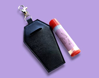 Coffin Chapstick / Lip Balm / Lipstick Holder Goth Keychain, Gothic Handbag Accessories, Alt gifts for her