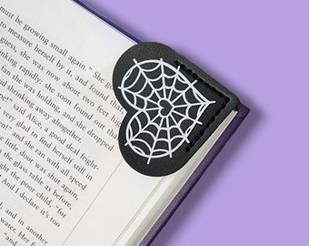 Black Heart Spiderweb Goth Bookmark