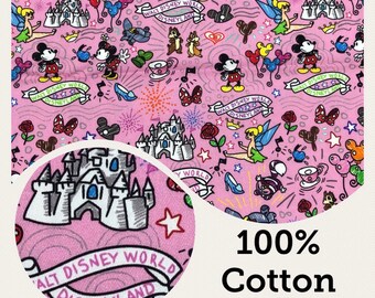 Castles Pink Fabric You Are Magical