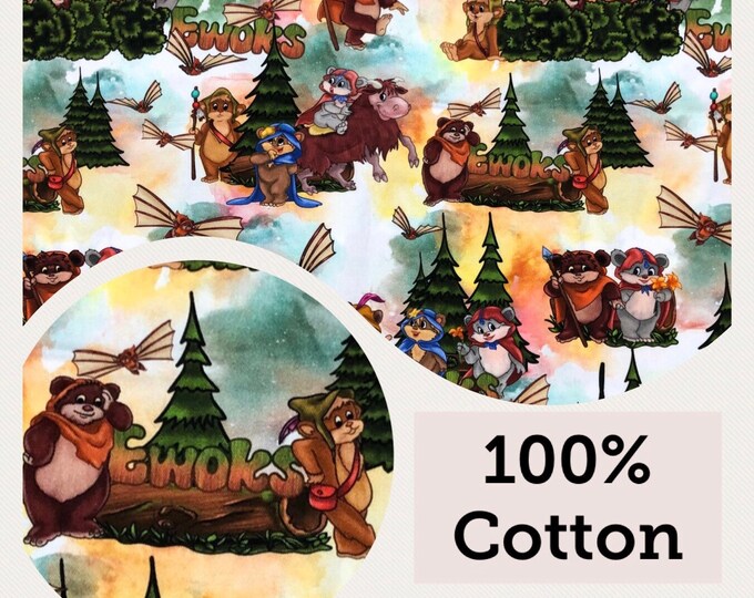 Ewok Star Wars Jedi 100% Cotton Fabric | Fat Quarters | Ship Next Day ...