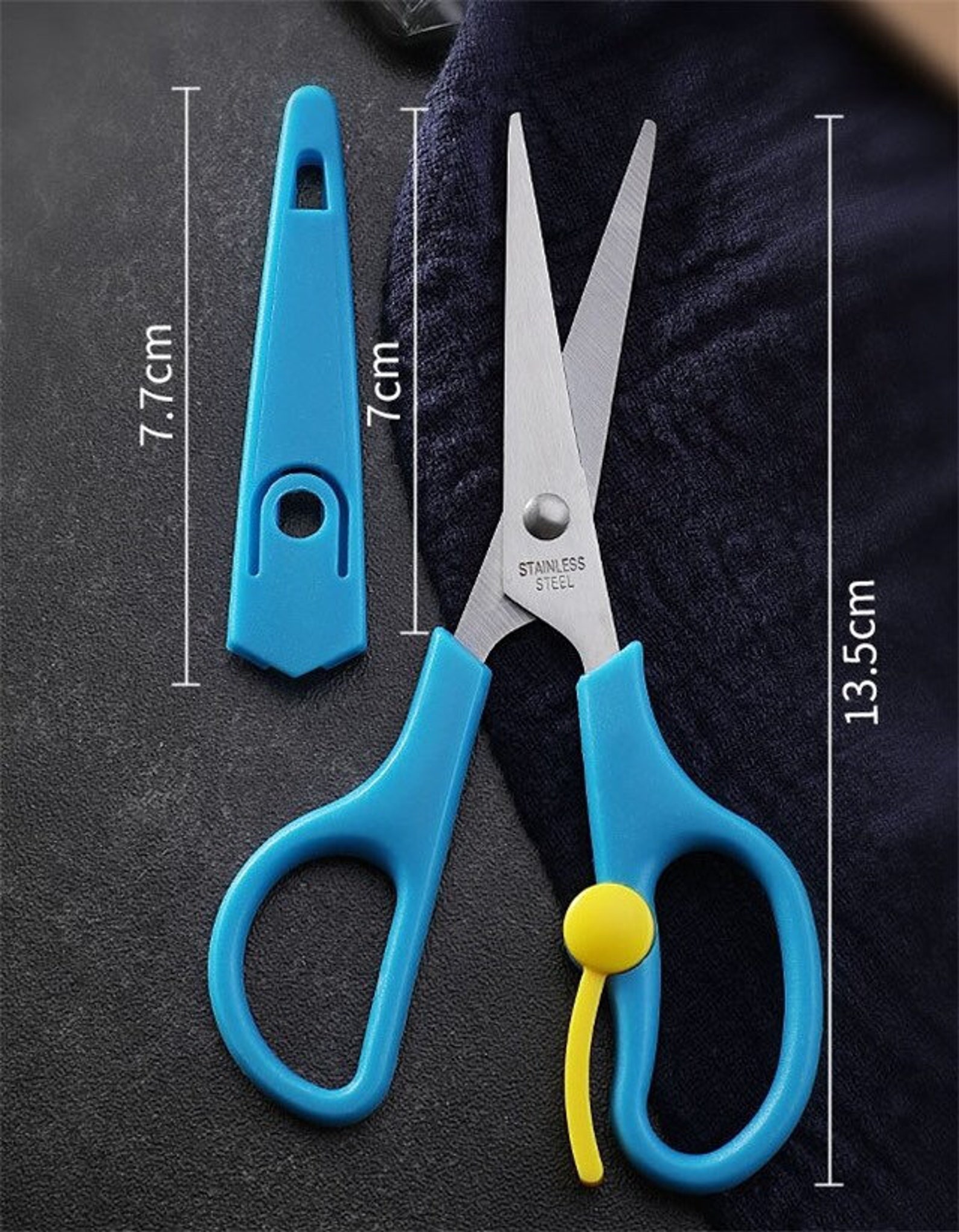 Scissors 5 With Blade 2.75 7cm Blade Safety Cover Cap Etsy