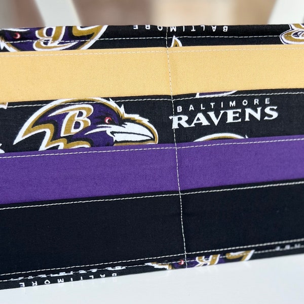 Standing Card Holder, Baltimore Ravens, Bingo, Card Caddy, Fabric Card Holder, Hands-Free, Snap-and-Stand, Assorted Colors, SoulThymeCo