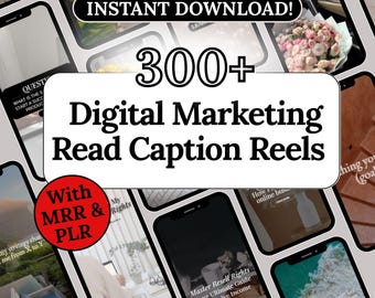 300 Digital marketing reels bundle faceless content instagram reels templates mrr plr canva templates social media content pack done for you